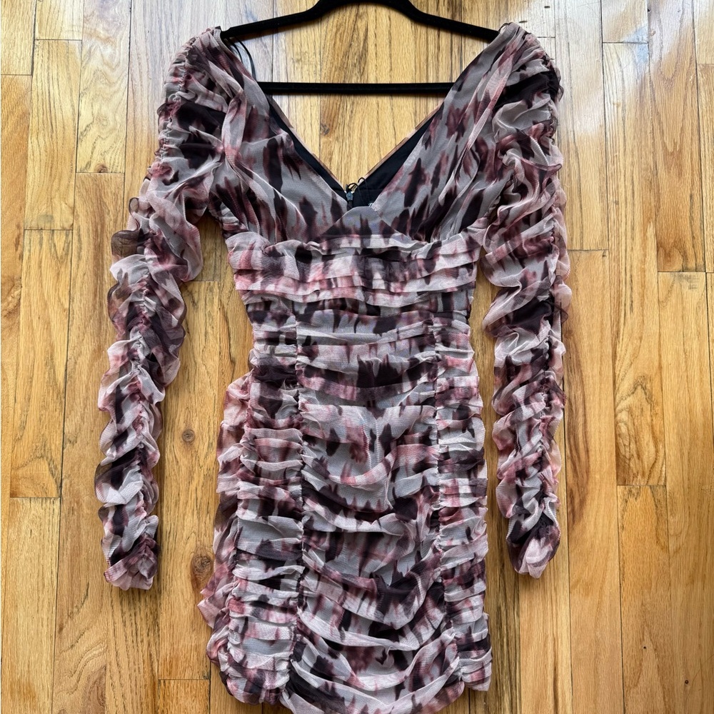 Chic Ruched Long Sleeve Dress